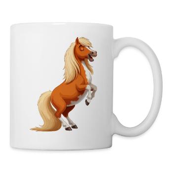 Un poney Shetland se cabre - Mug blanc - blanc - Droite