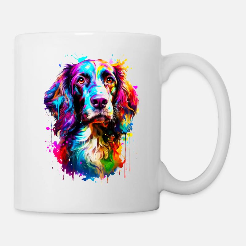 Painted Springer Spaniel Dog - Mug - white