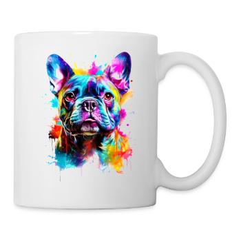 Chien Bouledogue Français Peint - Mug blanc - blanc - Droite