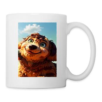 Ein braun-roter Welpe. - Tasse - Weiß - Rechts