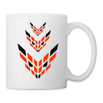 3 Füchse Abstraktes Logo Böser Blick Freunde Team - Tasse - Weiß - Rechts