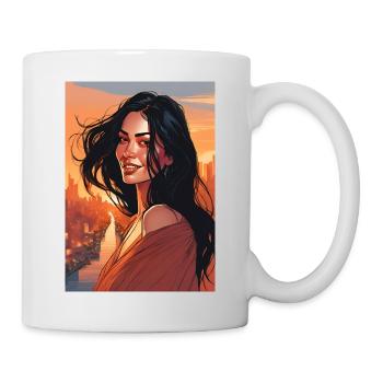 noir poilu belle femme - Mug blanc - blanc - Droite