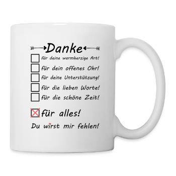 Danke sagen an FSJ Kollegin Abschiedsgeschenk - Tasse - Weiß - Rechts
