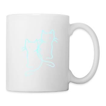 80er 90er Katzen Retro Vintage Katze - Tasse - Weiß - Rechts