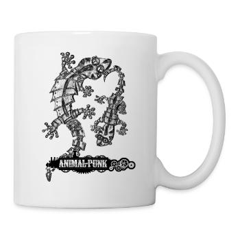 Mr. Salamandra und Sohn SteamPunk AnimalPunk - Tasse - Weiß - Rechts