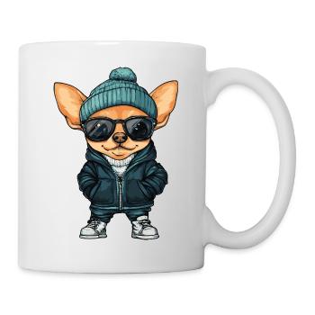 Chihuahua chien bande dessinée cool - Mug blanc - blanc - Droite
