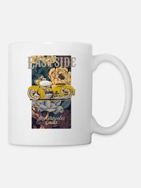 Spatz (gelb) // Illustration - Tasse - Weiß