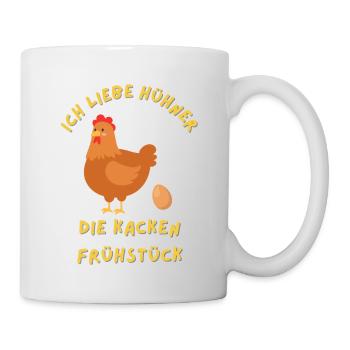 Hühner Kacken Frühstück - Tasse - Weiß - Rechts