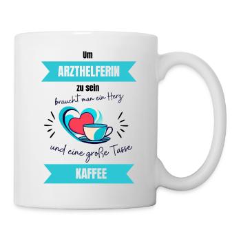 Arzthelferin mit Herz - Tasse - Weiß - Rechts
