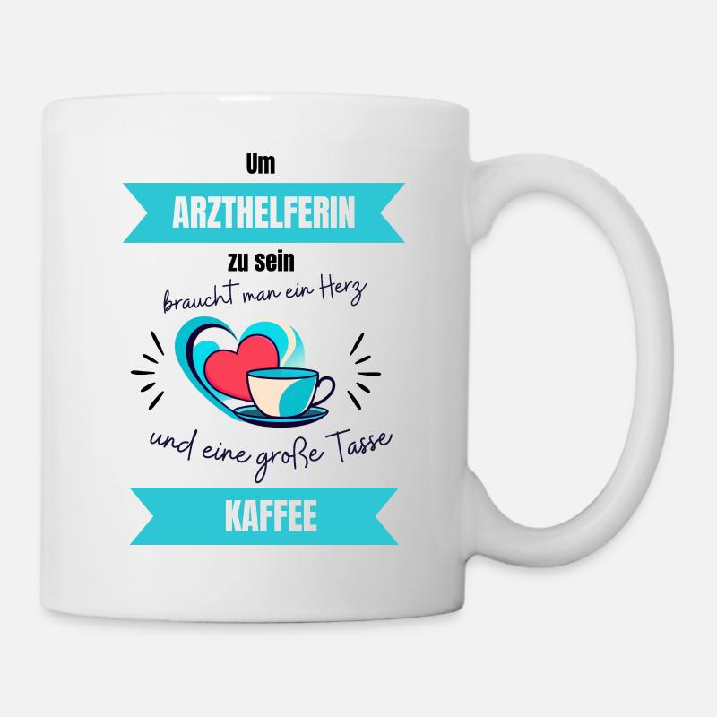 Arzthelferin mit Herz - Tasse - Weiß