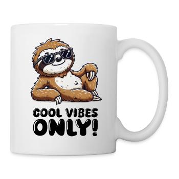faultier sonnenbrille cool - Tasse - Weiß - Rechts