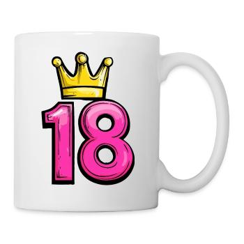 18 Zahl Krone - Tasse - Weiß - Rechts