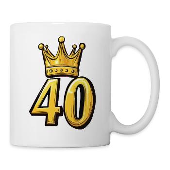 40 Zahl Krone - Tasse - Weiß - Rechts