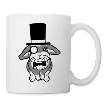 Mr. Bunny Gentleman Chapeau haut de forme Monocle Lunettes - Mug blanc - blanc - Droite