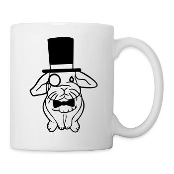 Mr. Bunny Gentleman Chapeau haut de forme Monocle Lunettes - Mug blanc - blanc - Droite