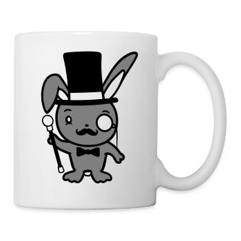 Mr. Bunny Gentleman Chapeau haut de forme Monocle Lunettes - Mug blanc - blanc - Droite