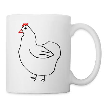 Dickes Huhn - Tasse - Weiß - Rechts