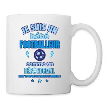 Bébé Footballeur,Cadeau de naissance Drôle,foot - Mug blanc - blanc - Droite