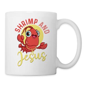 Shrimp And Jesus Shrimp Lover Seafood - Tasse - Weiß - Rechts
