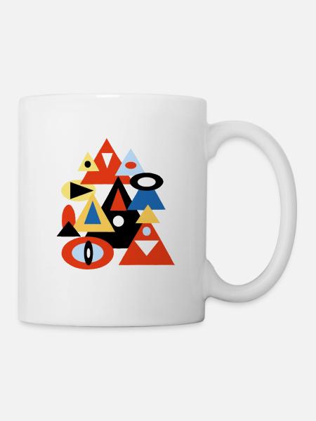 Geometric Abstract Pyramid Design - Mug - white