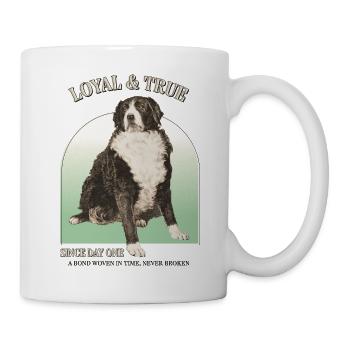 Loyal & True – Motif de chien vintage - Mug blanc - blanc - Droite