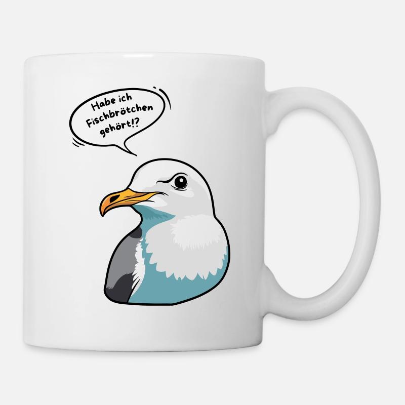 Fischbrötchen - Möwe Nordsee Maritim - Tasse - Weiß