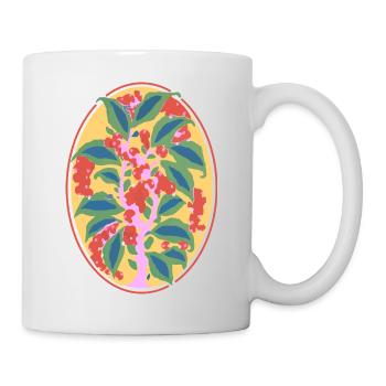 Abstract Flowers – Vivid Nature Illustration - Mug - white - Right