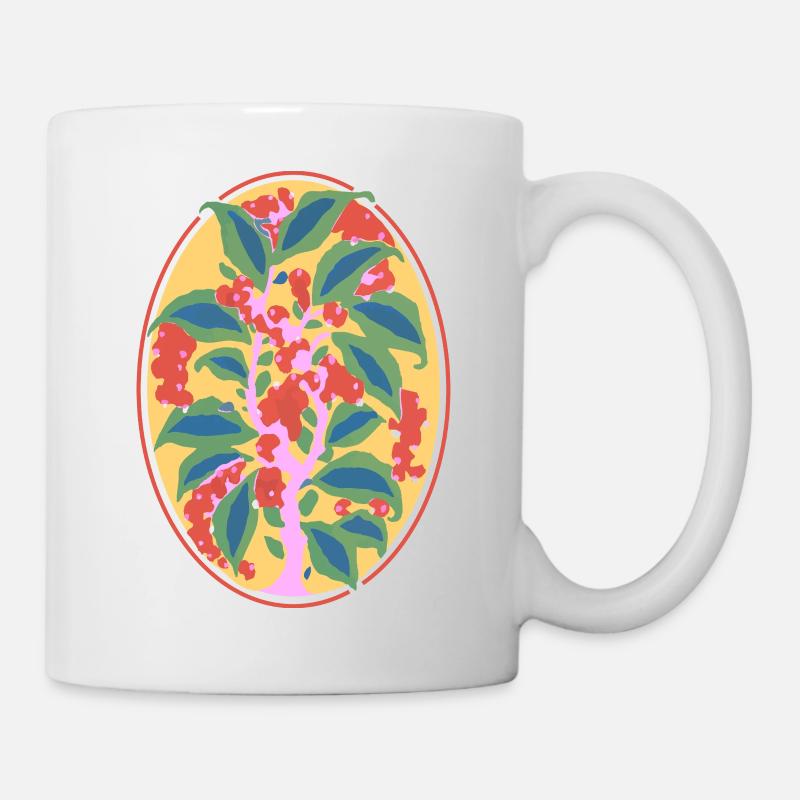 Abstract Flowers – Vivid Nature Illustration - Mug - white