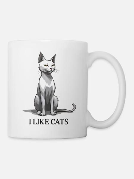 Mag Katzen - Tasse - Weiß