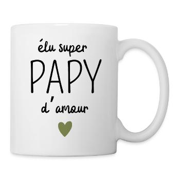 Elected super grandpa of love - Mug - white - Right