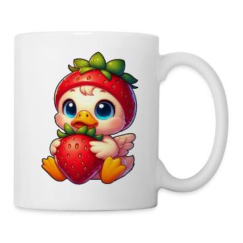Cute Ducks Strawberry Cartoon Fruit - Mug - white - Right