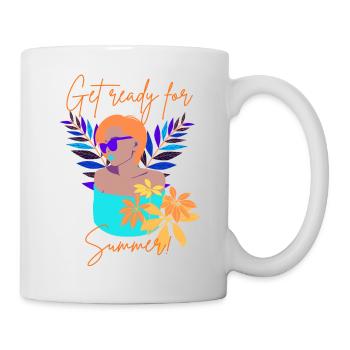 Summer, Sun, Beach & Sea, Summer Vintage Vibes - Mug - white - Right