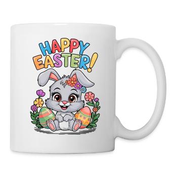 Lapin de Pâques Joyeuses Pâques Oeuf de Pâques Pâques - Mug blanc - blanc - Droite