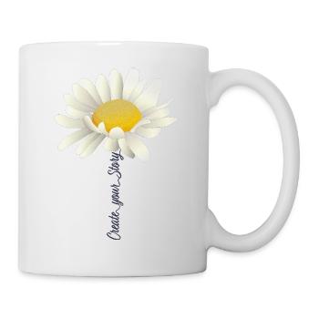 Create your story Floral Blume Kamille Sommer Vibe - Tasse - Weiß - Rechts
