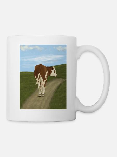Cow in the field - Mug - white