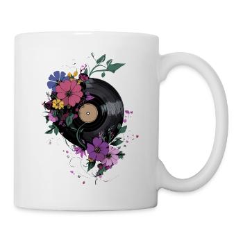 Flower Vinyl – Disque vinyle Music Meets Nature - Mug blanc - blanc - Droite