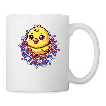 Blumen Küken Blume - Tasse - Weiß - Rechts