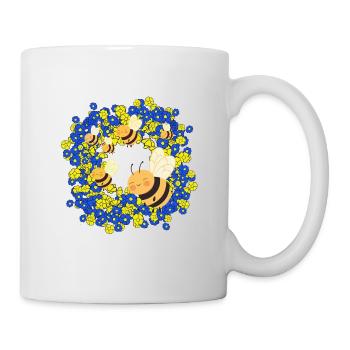 Sommer Bienen Biene Blumen Blüten Insekt - Tasse - Weiß - Rechts