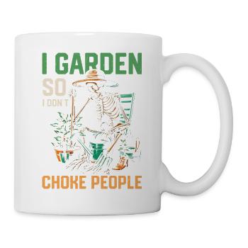 Je jardine pour ne pas étouffer les gens Jardinage Botanique - Mug blanc - blanc - Droite