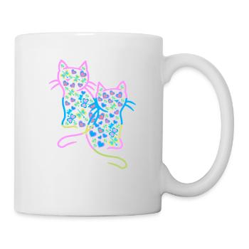 Katze Katzen Kind Kinder - Tasse - Weiß - Rechts