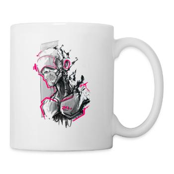 Neon Revenant - Crâne Cyberpunk - Mug blanc - blanc - Droite