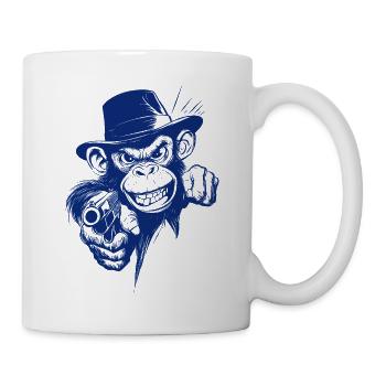 monkey with a gun in his hand - Mug - white - Right