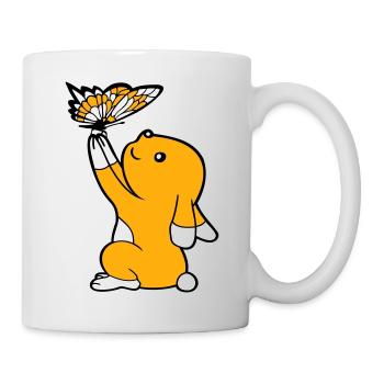 Bunny Butterfly Friends Holding Pretty Beautiful Cute - Mug - white - Right