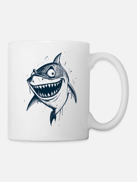Un requin effronté et rieur - Mug blanc - blanc