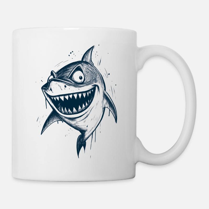 Ein frecher, lachender Hai - Tasse - Weiß