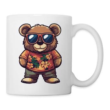 Bär Comic Lustig Sommer - Tasse - Weiß - Rechts