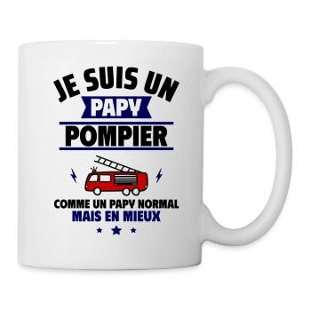 Papy pompier plus cool, fête des grands-pères - Mug blanc - blanc - Droite