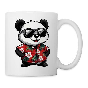 Panda Comic Lustig Sommer - Tasse - Weiß - Rechts