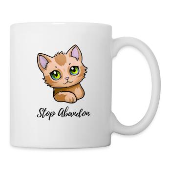 Stop abandon - chat mignon - Mug blanc - blanc - Droite