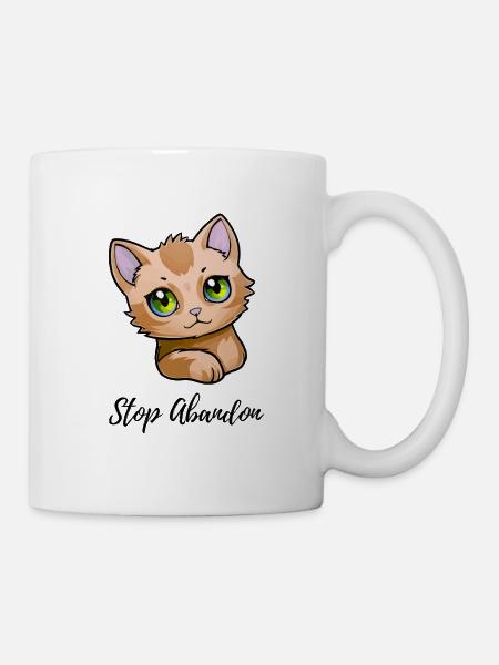Stop abandon - chat mignon - Mug blanc - blanc